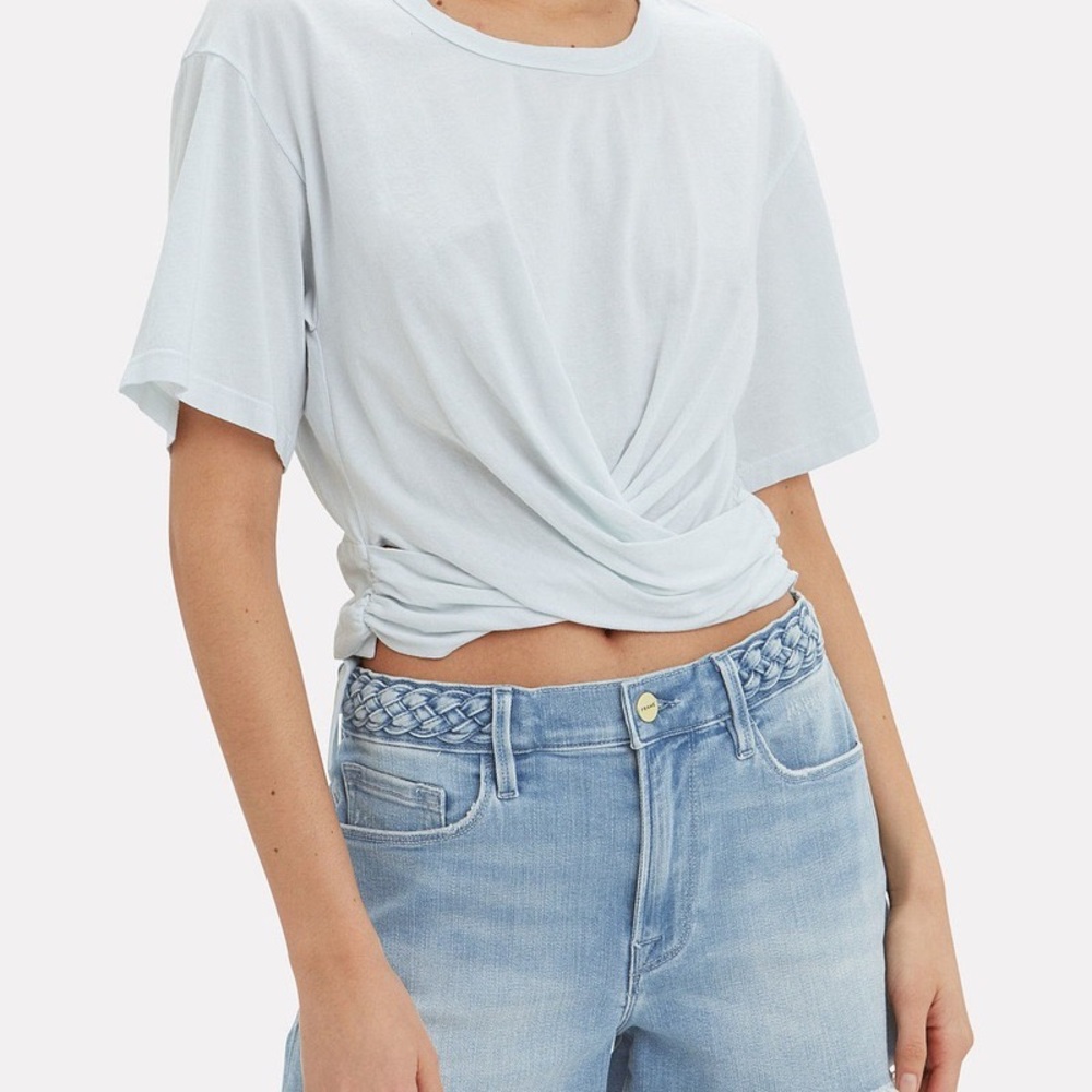 ALC Jules Wrap Crop Top Pastel Blue NWOT Size XS